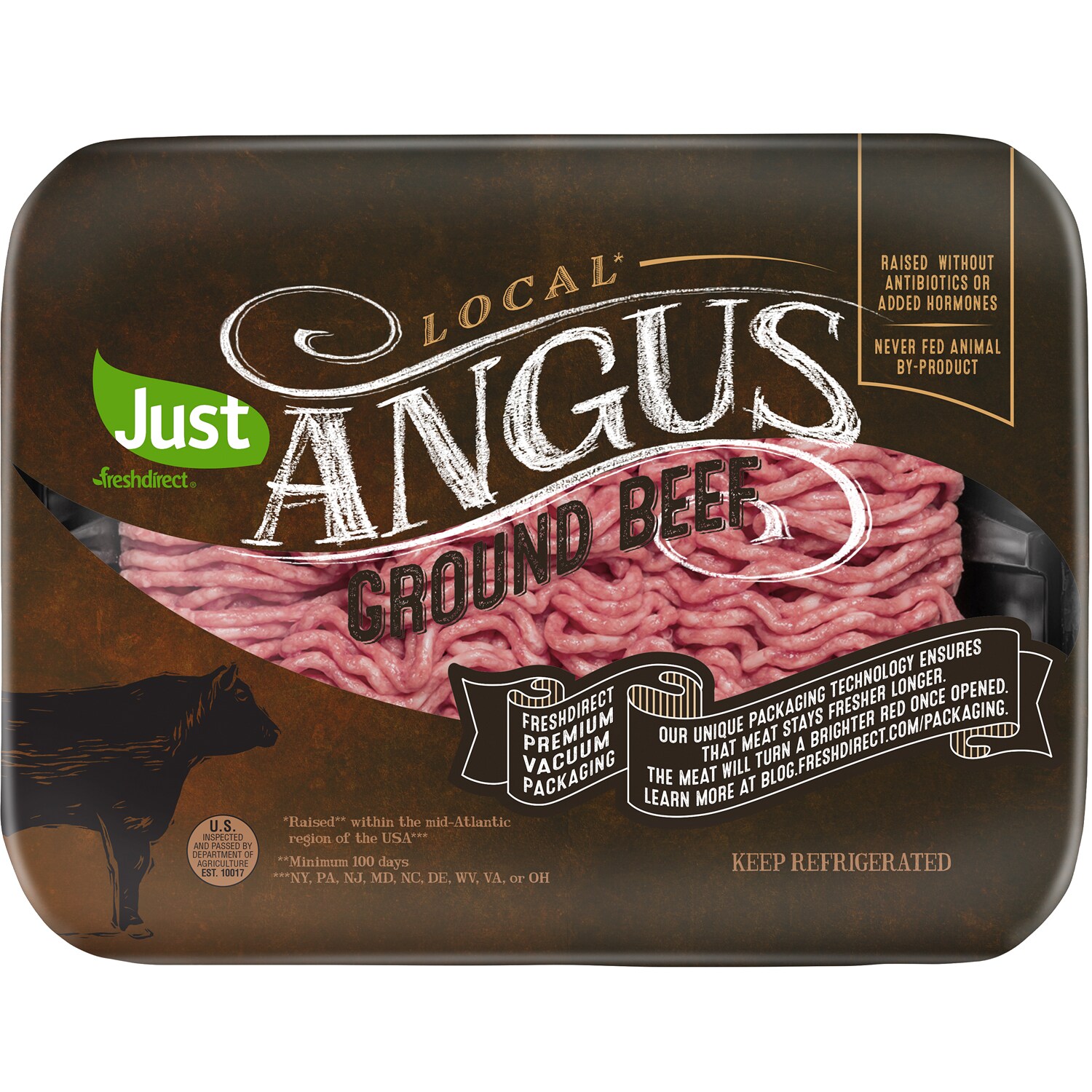 Just FreshDirect Local Angus RWA 80% Lean Ground Beef, Premium Packaging