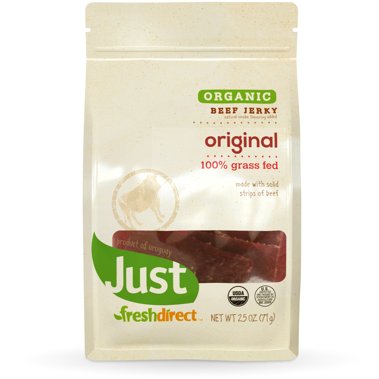 Just FreshDirect Organic 100% Grass-Fed Beef Jerky, Original