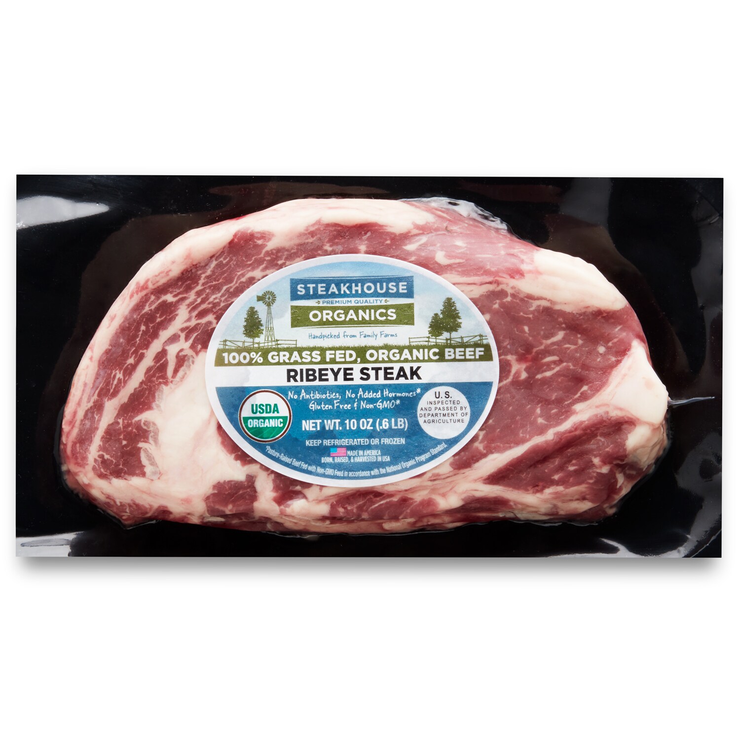 Organic Grass-Fed Rib Eye Steak, Frozen