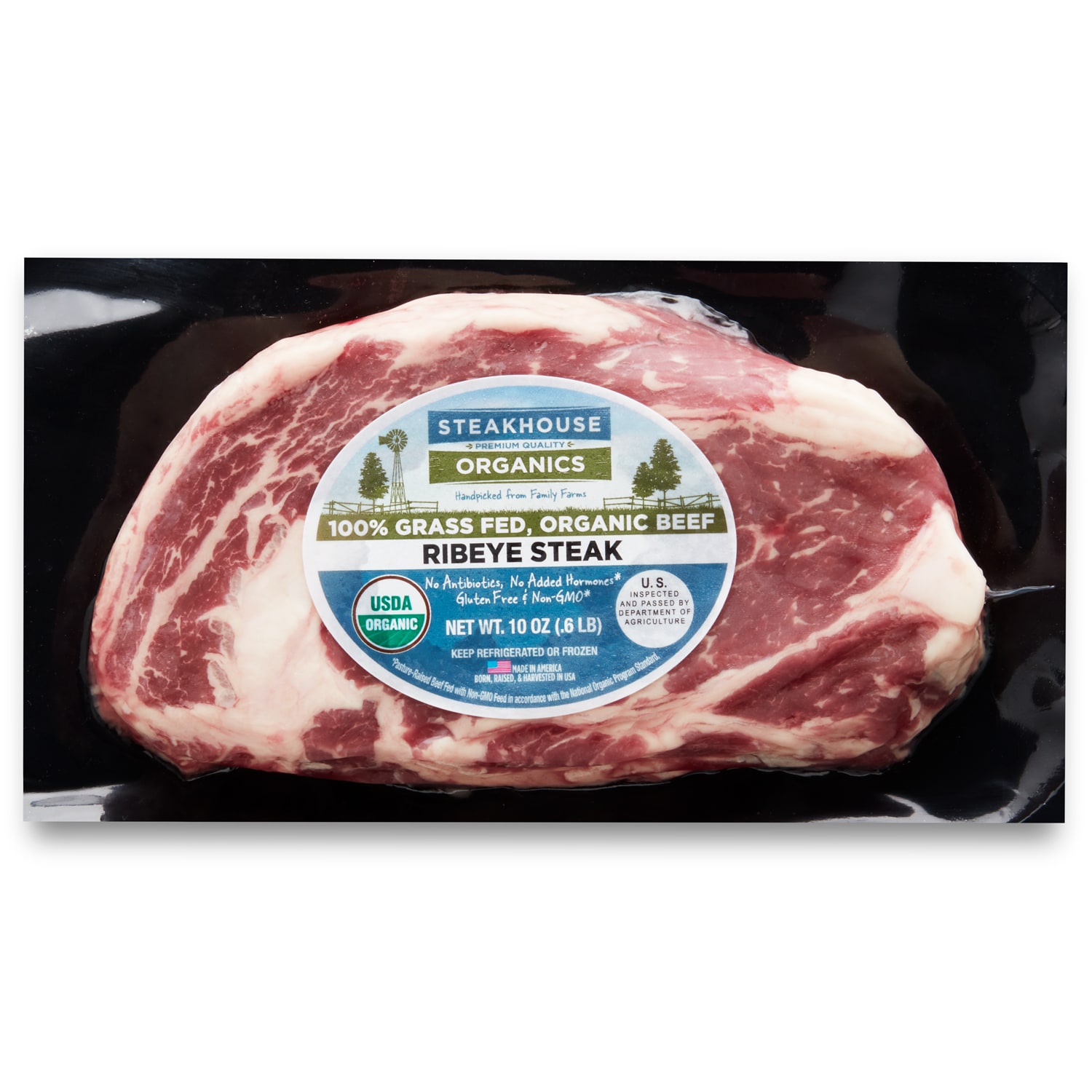 Organic Grass-Fed Rib Eye Steak, Frozen