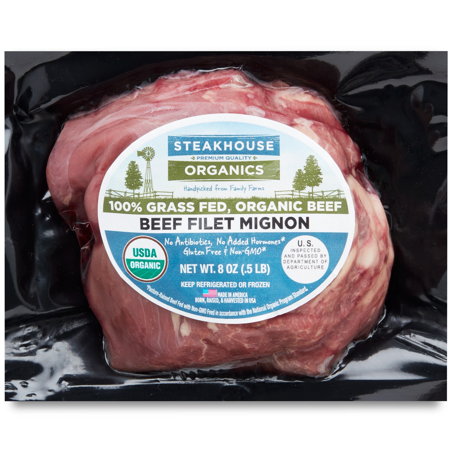 Organic Grass-Fed Filet Mignon, Frozen