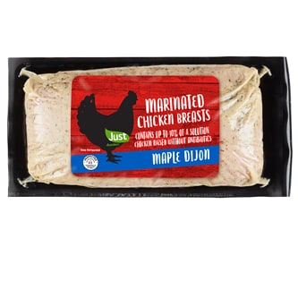 Just FreshDirect Maple Dijon Boneless Skinless Chicken Breasts, Raised w/o Antibiotics, Uncooked