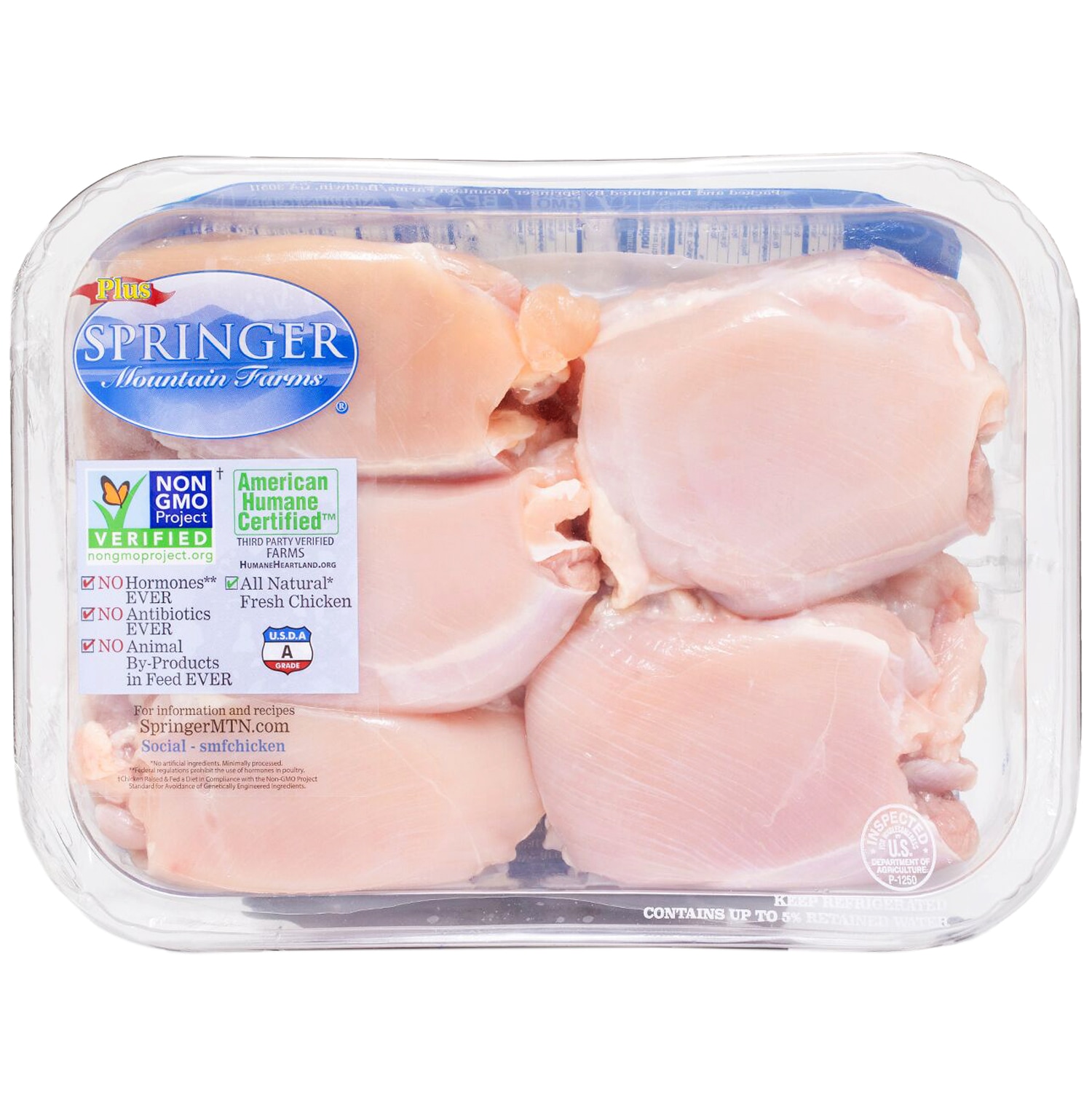 Order Springer Mountain Farms Boneless Skinless Chicken Thighs Non