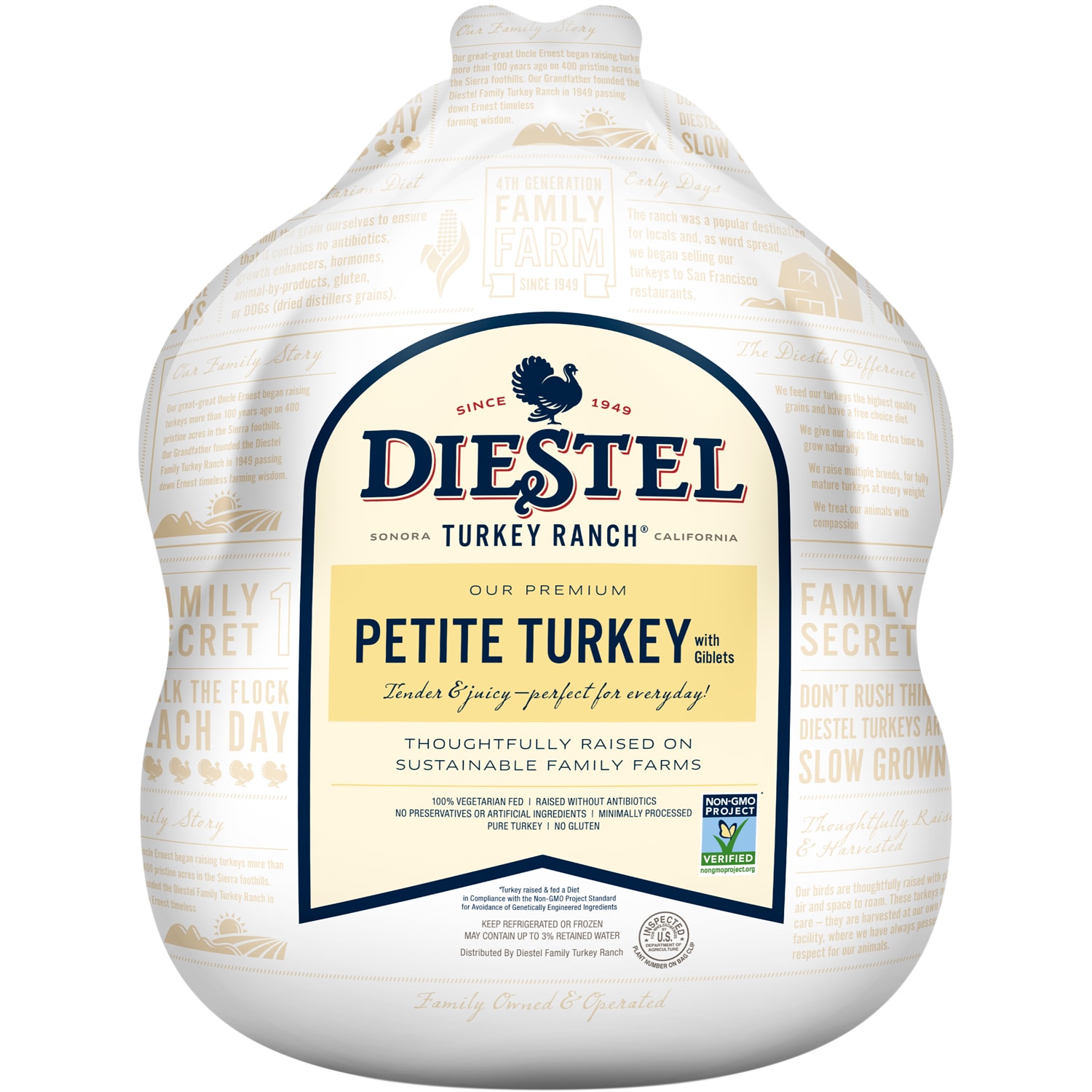 Diestel Family Ranch Whole Young Turkey, Raised w/o Antibiotics, (8-10LB)