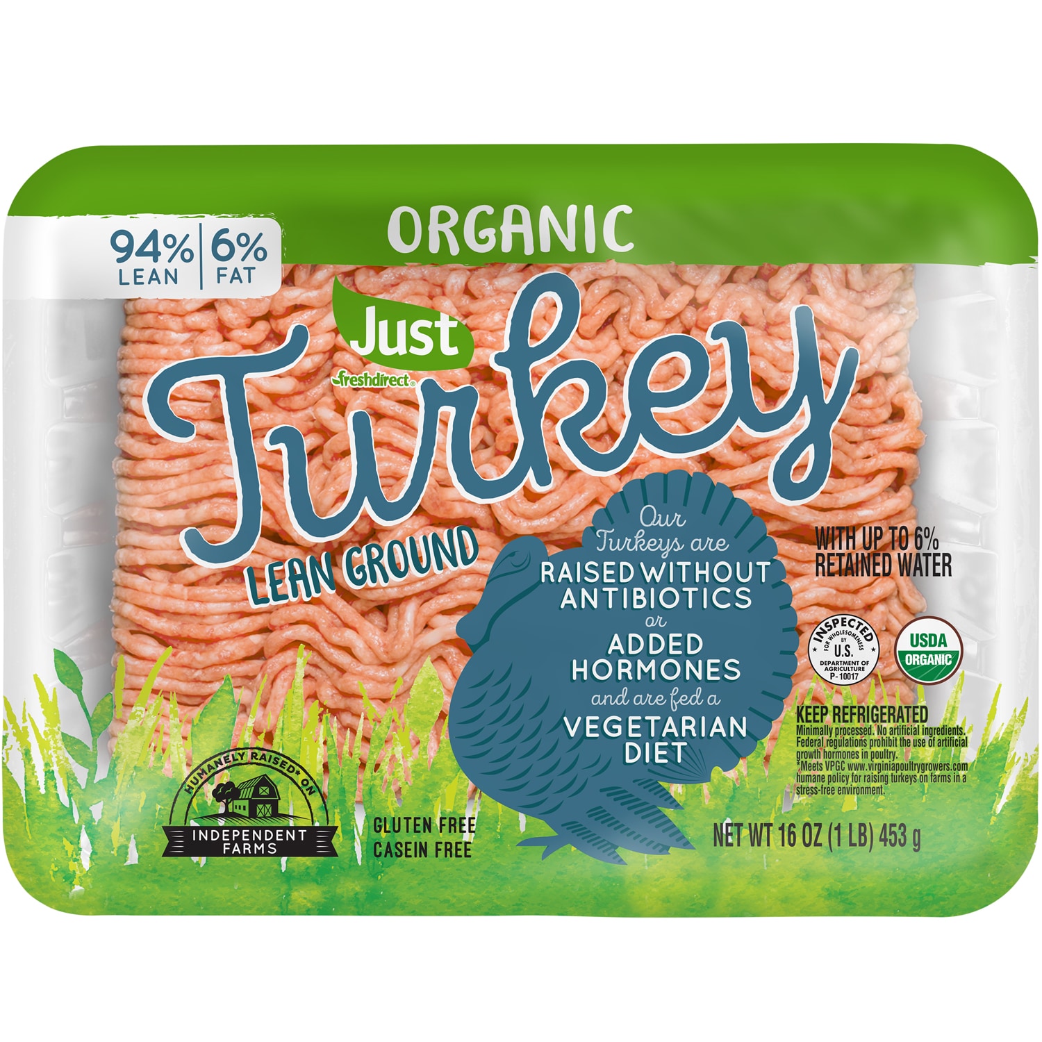 Just FreshDirect Organic 94% Lean Ground Turkey