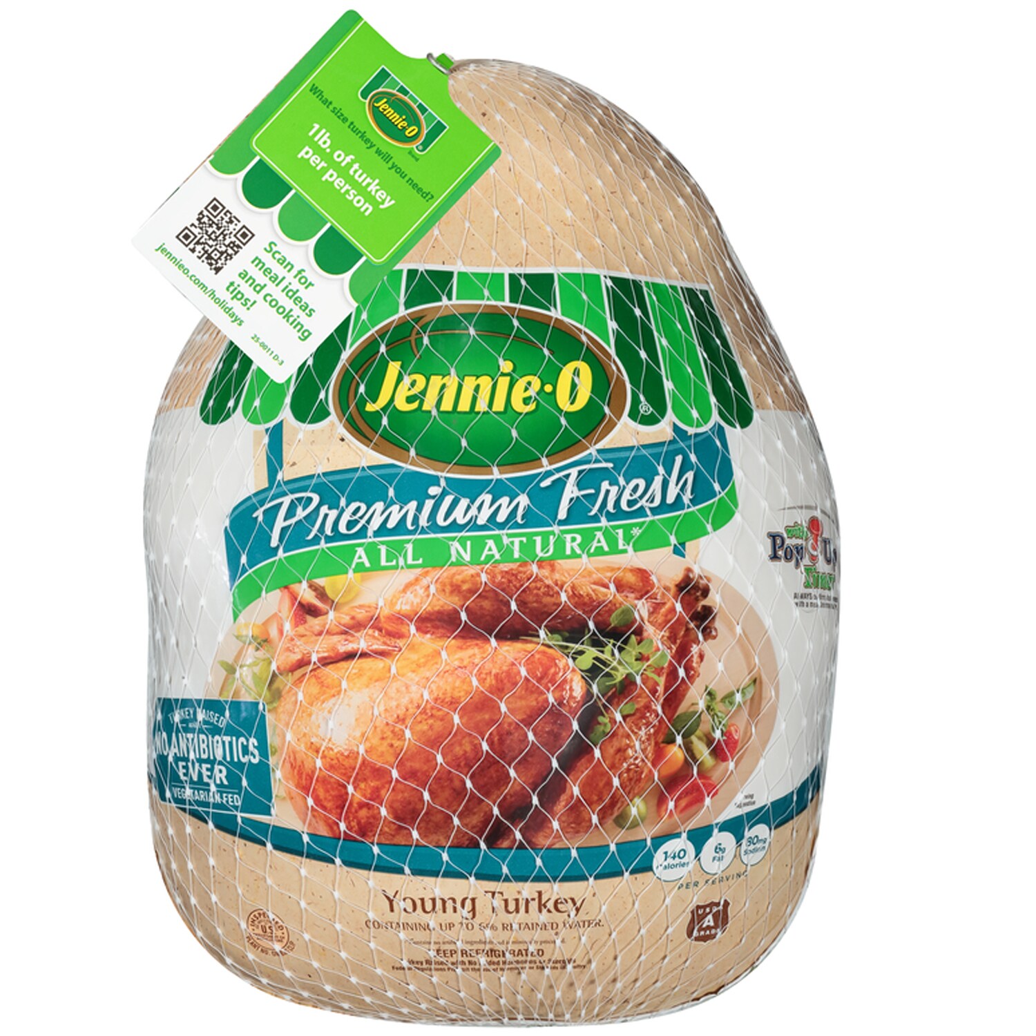 Jennie-O Whole Turkey, Raised w/o Antibiotics, Fresh