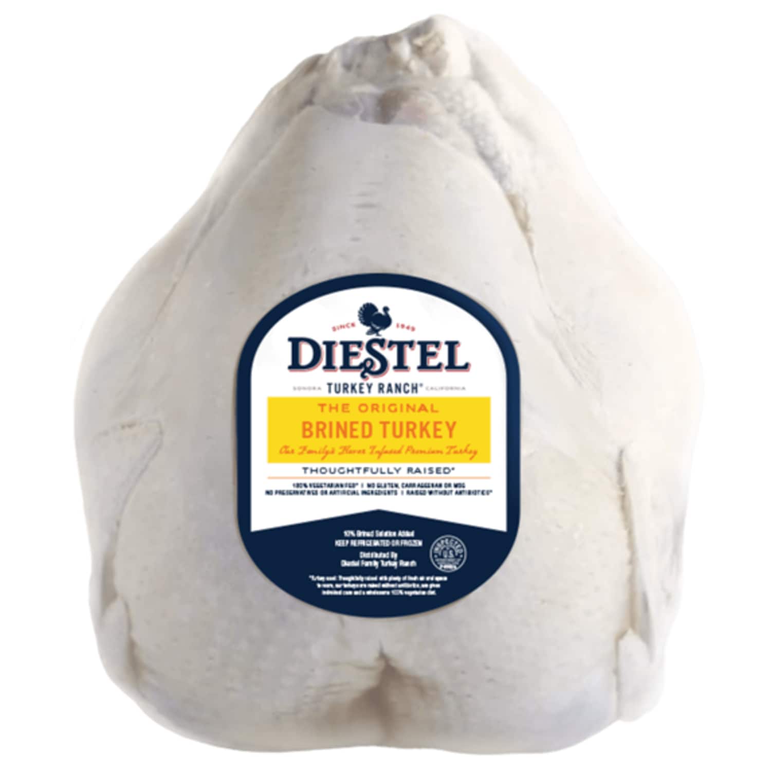 Diestel Family Ranch Whole Brined Turkey, Raised w/o Antibiotics, Fresh