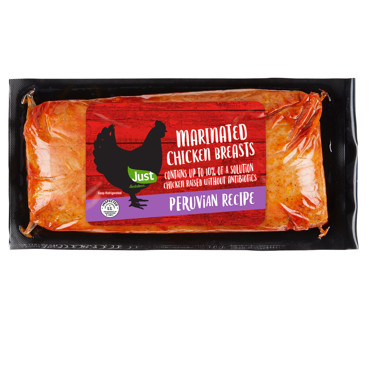 Just FreshDirect Peruvian Boneless Skinless Chicken Breasts, Raised w/o Antibiotics, Uncooked