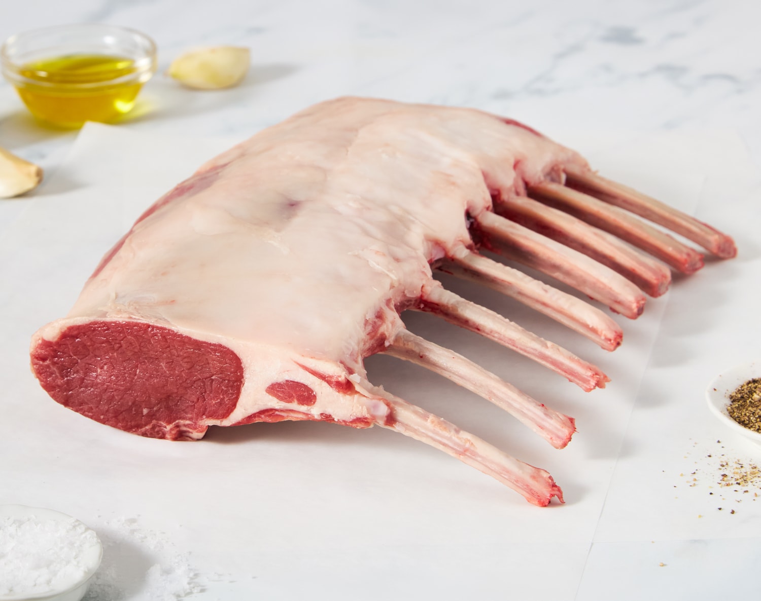 Brothers Ridge Local Rack of Lamb, Frenched, Pasture-Raised, image 1 of 2 slides