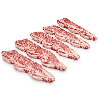 Angus RWA Bone-In Thin Cut Beef Short Ribs, Flanken Style