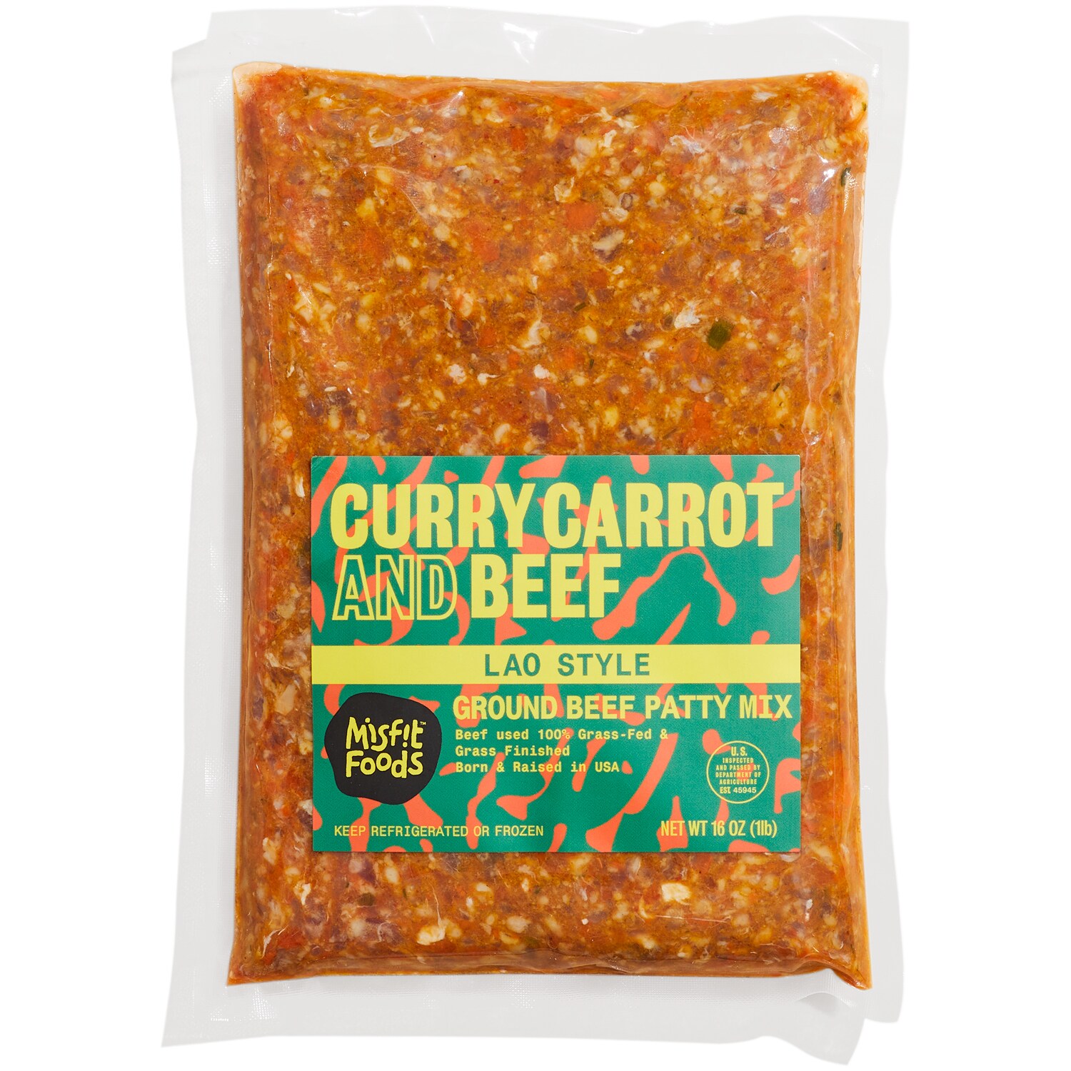 Misfit Foods Lao Curry Carrot and Ground Beef Blend, Frozen