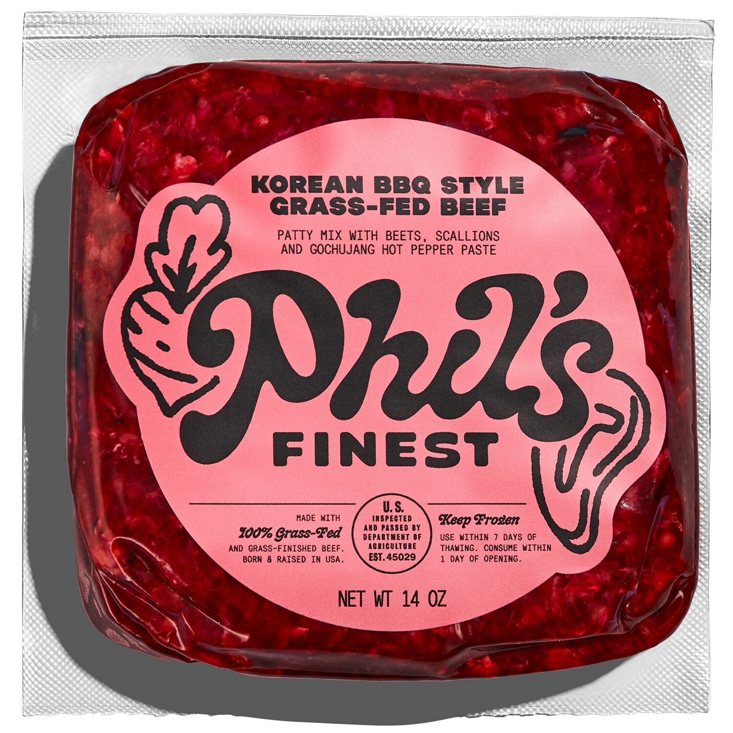Phil's Finest Korean BBQ Beet and Ground Beef Blend, Frozen