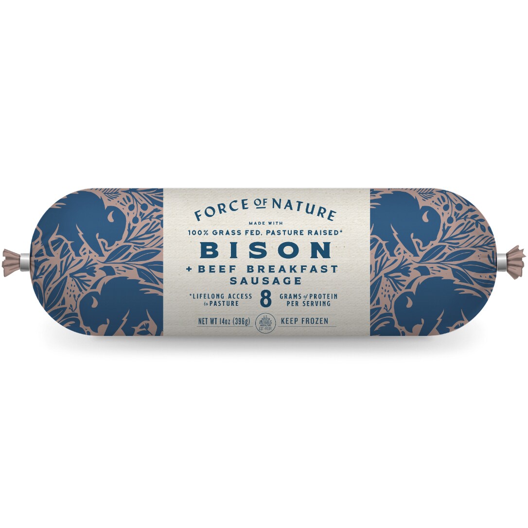 Force of Nature Bison & Beef Breakfast Sausage, Frozen