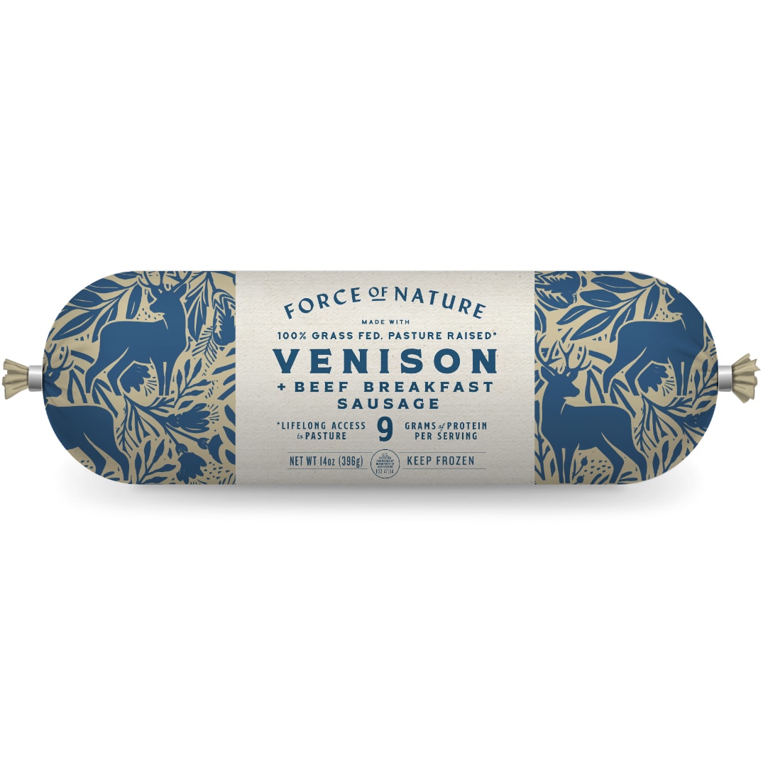 Force of Nature Venison & Beef Breakfast Sausage, Frozen