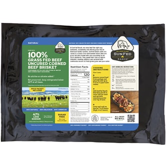 SunFed Ranch Grass Fed Uncured Corned Beef Brisket, Raised w/o Antibiotics, image 2 of 2 slides