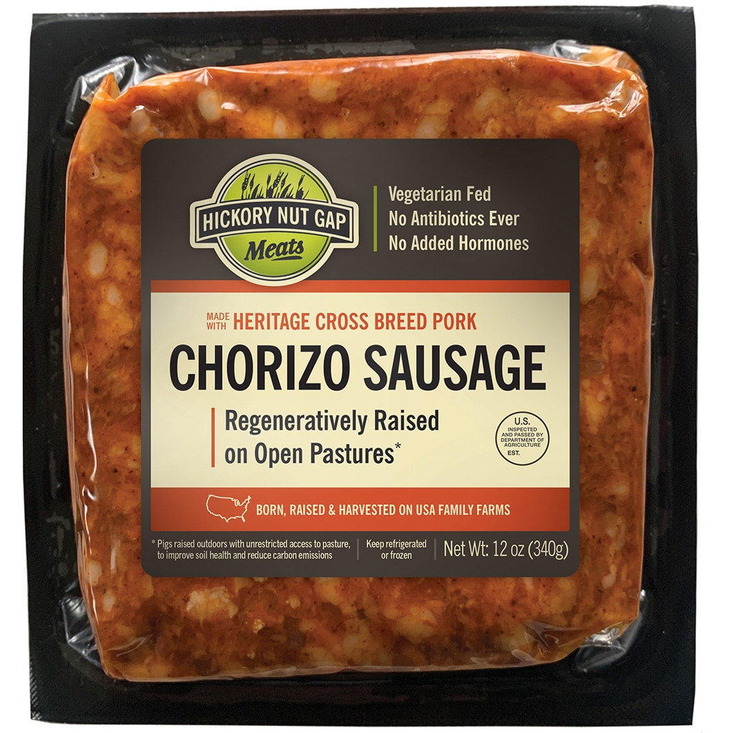 Hickory Nut Gap Pasture-Raised Heritage Ground Pork Chorizo, Non-GMO, Raised w/o Antibiotics