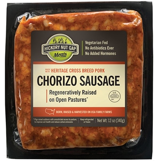 Hickory Nut Gap Pasture-Raised Heritage Ground Pork Chorizo, Non-GMO, Raised w/o Antibiotics