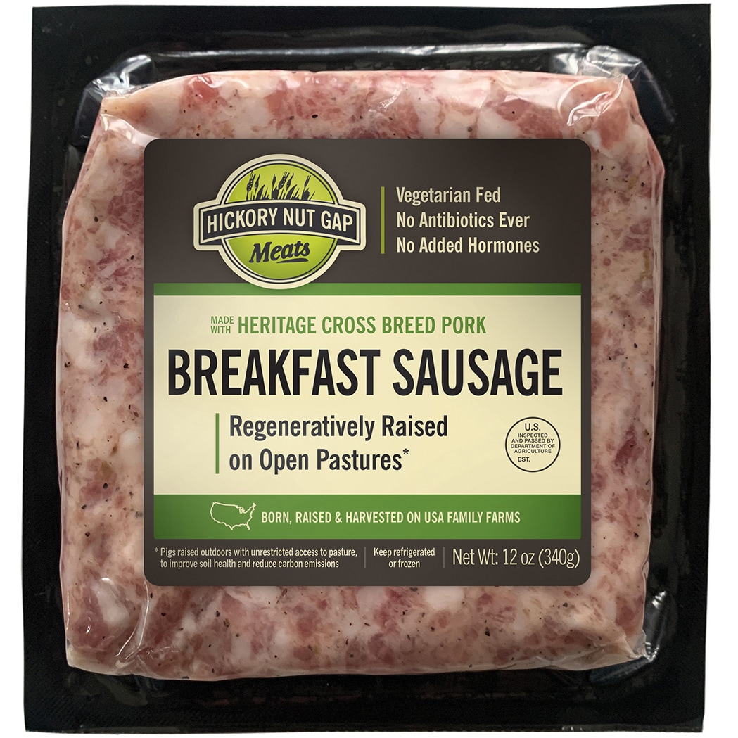 Hickory Nut Gap Pasture-Raised Heritage Ground Pork Breakfast Sausage, Non-GMO, Raised w/o Antibiotics