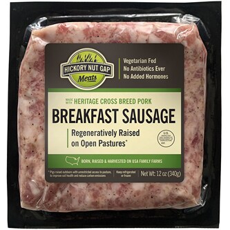 Hickory Nut Gap Pasture-Raised Heritage Ground Pork Breakfast Sausage, Non-GMO, Raised w/o Antibiotics