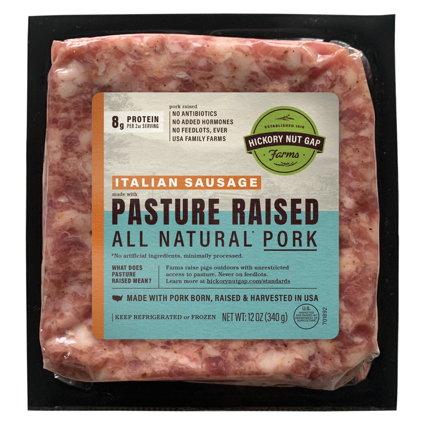 Hickory Nut Gap Pasture-Raised Heritage Italian Sausage Meat, Non-GMO, Raised w/o Antibiotics