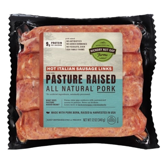 Hickory Nut Gap Pasture-Raised Heritage Hot Italian Sausage, Non-GMO, Raised w/o Antibiotics
