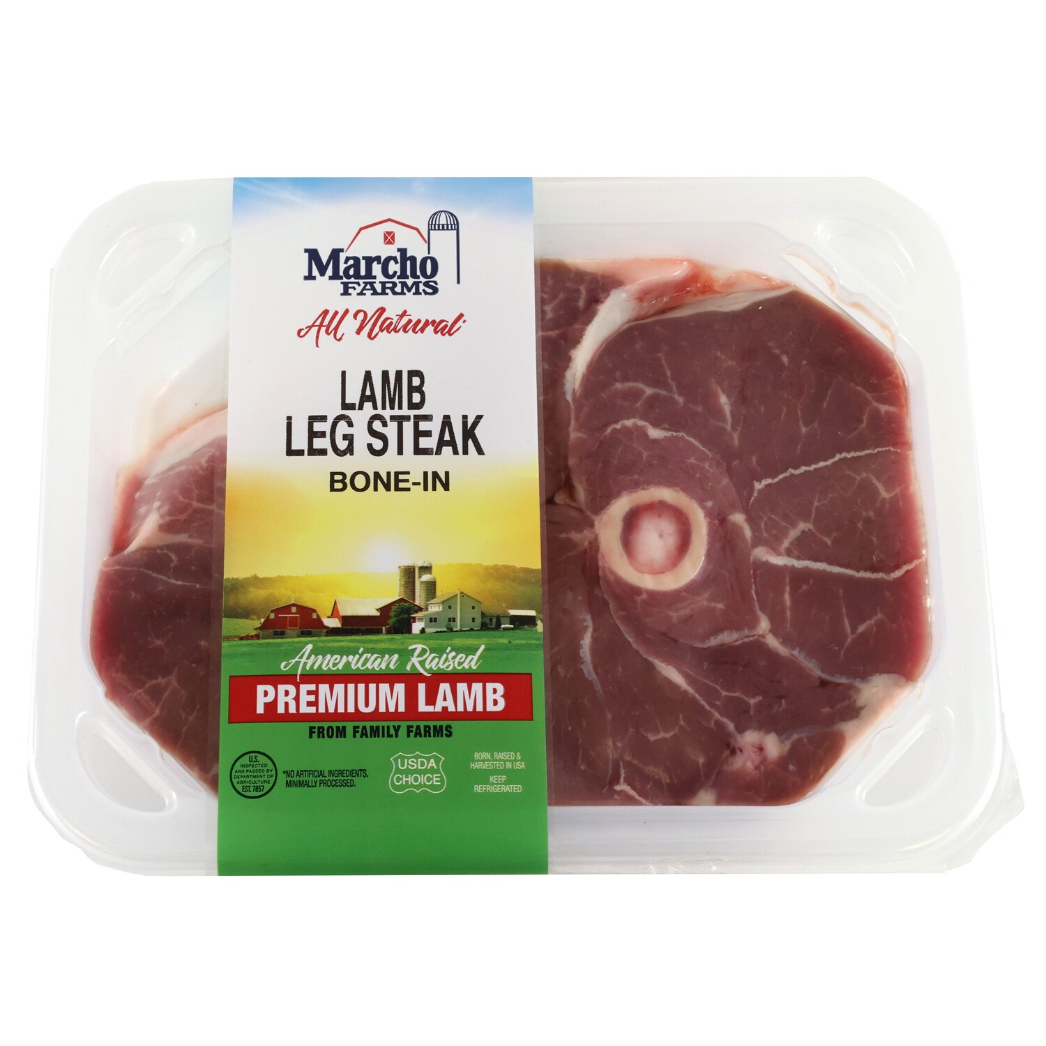 Marcho Farms Lamb Leg Steak, Center Cut, Bone-In