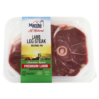 Marcho Farms Lamb Leg Steak, Center Cut, Bone-In