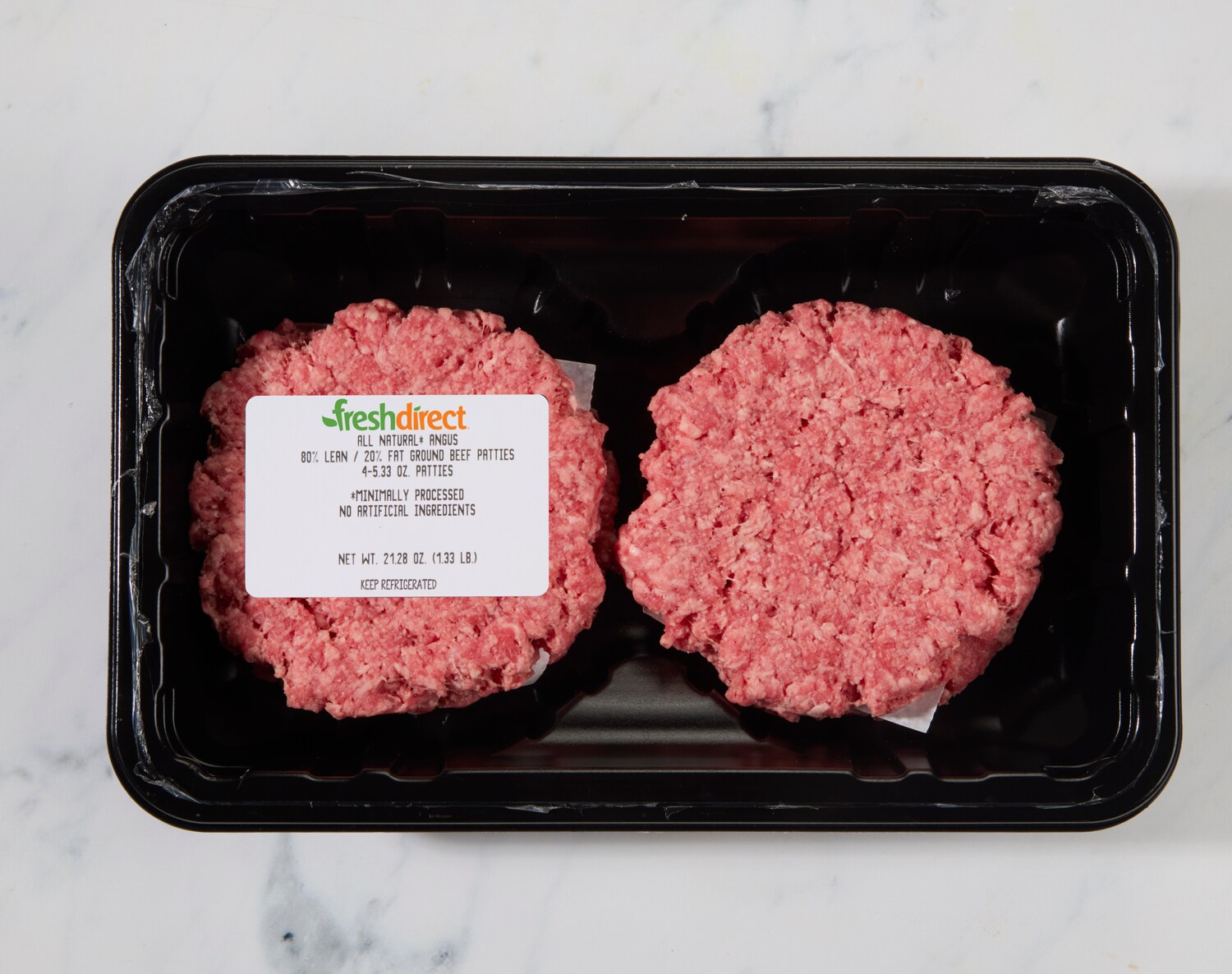 Just FreshDirect Angus 80% Lean Beef Burgers, Fresh