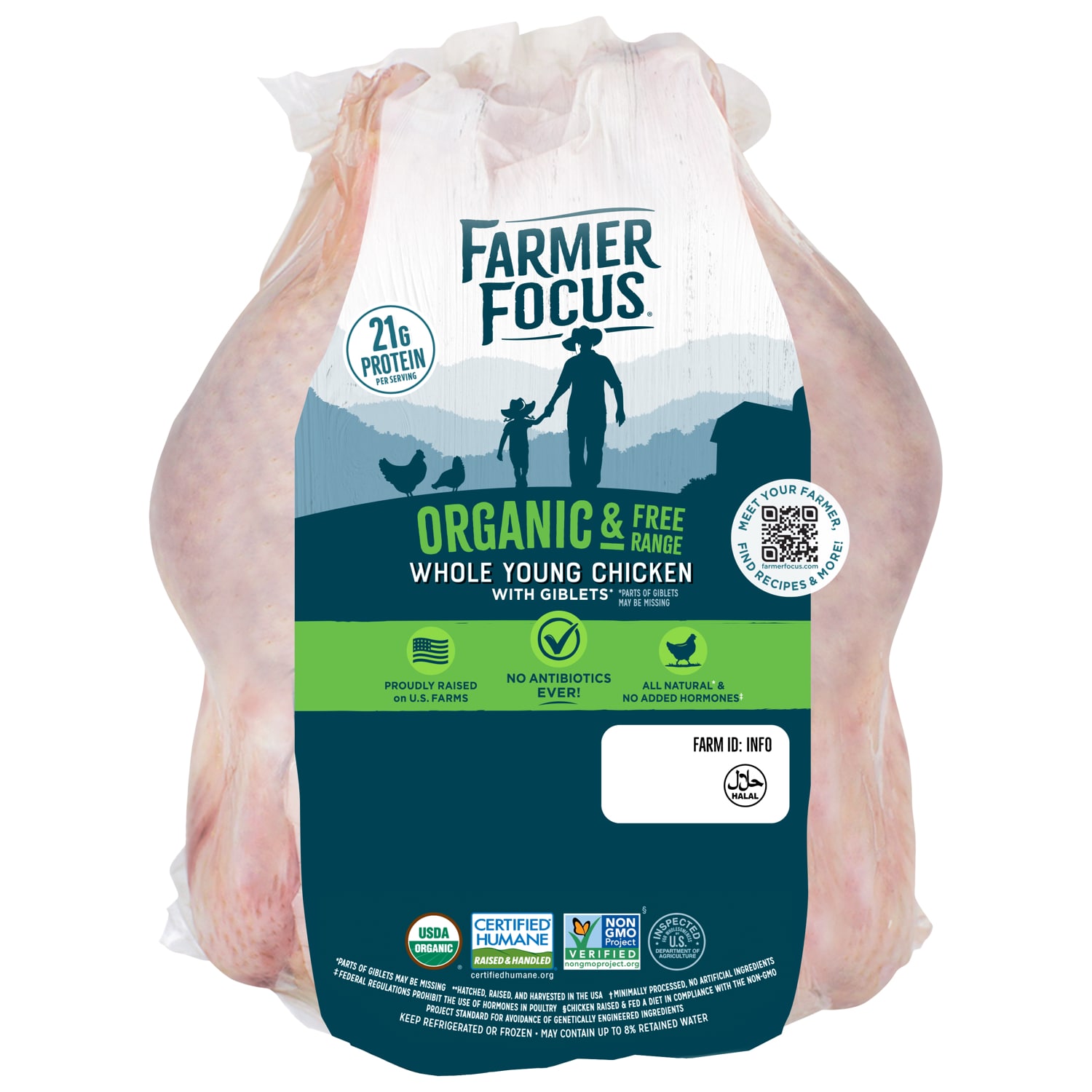 Farmer Focus Organic Whole Chicken, image 1 of 2 slides