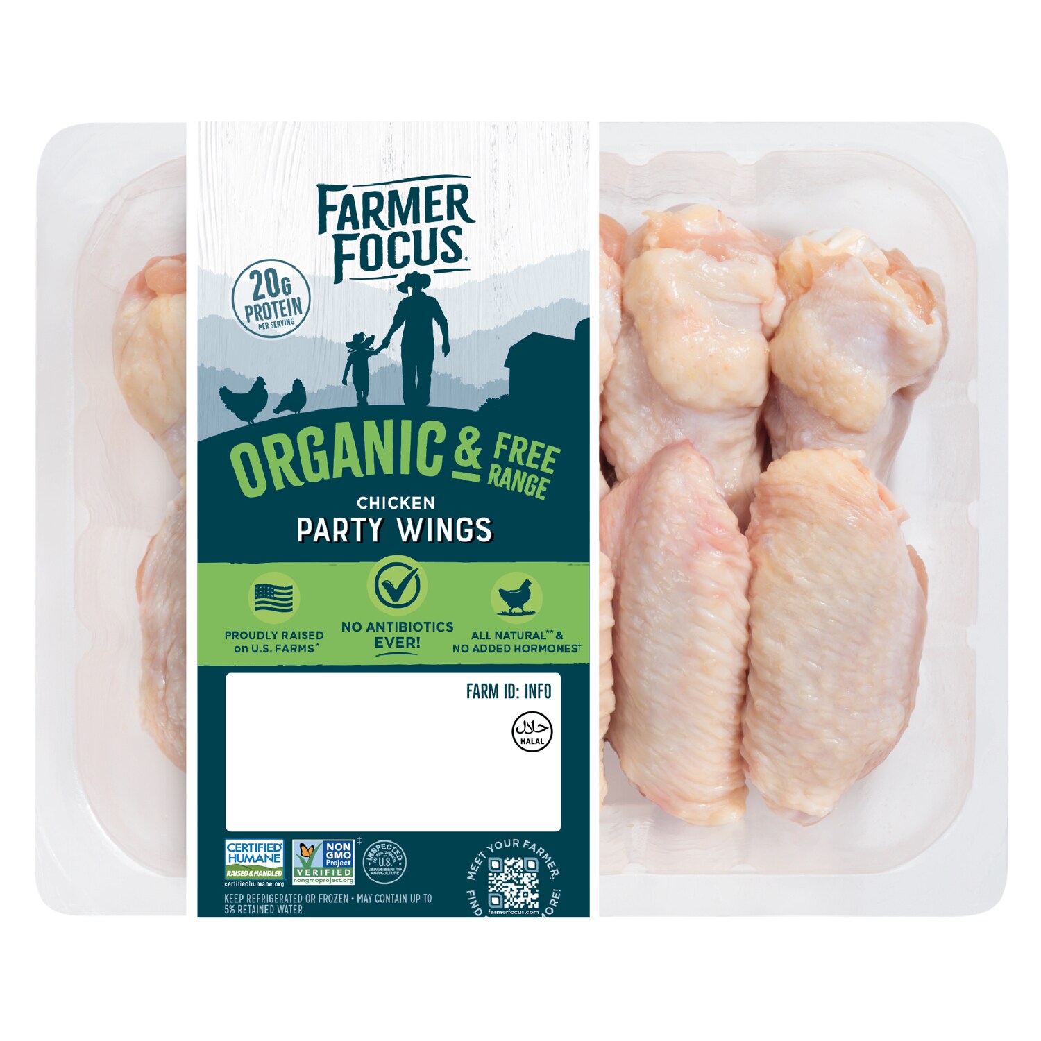 Farmer Focus Organic Chicken Wings, image 1 of 2 slides