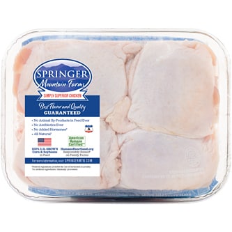 Springer Mountain Farms Bone-In Chicken Thighs, Raised w/o Antibiotics