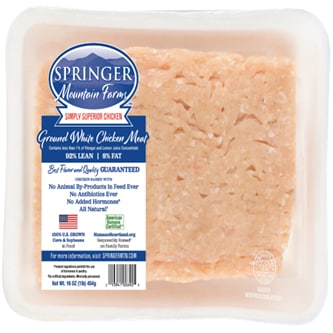 Springer Mountain Farms 92% Fat Free Ground Chicken Breast, Raised w/o Antibiotics