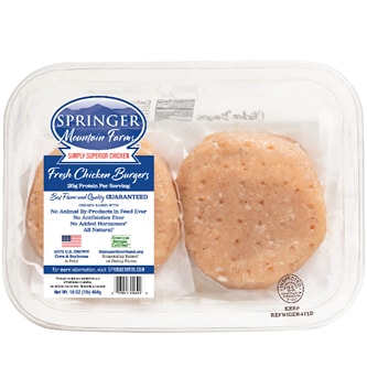 Springer Mountain Farms Seasoned Chicken Burgers, Raised w/o Antibiotics