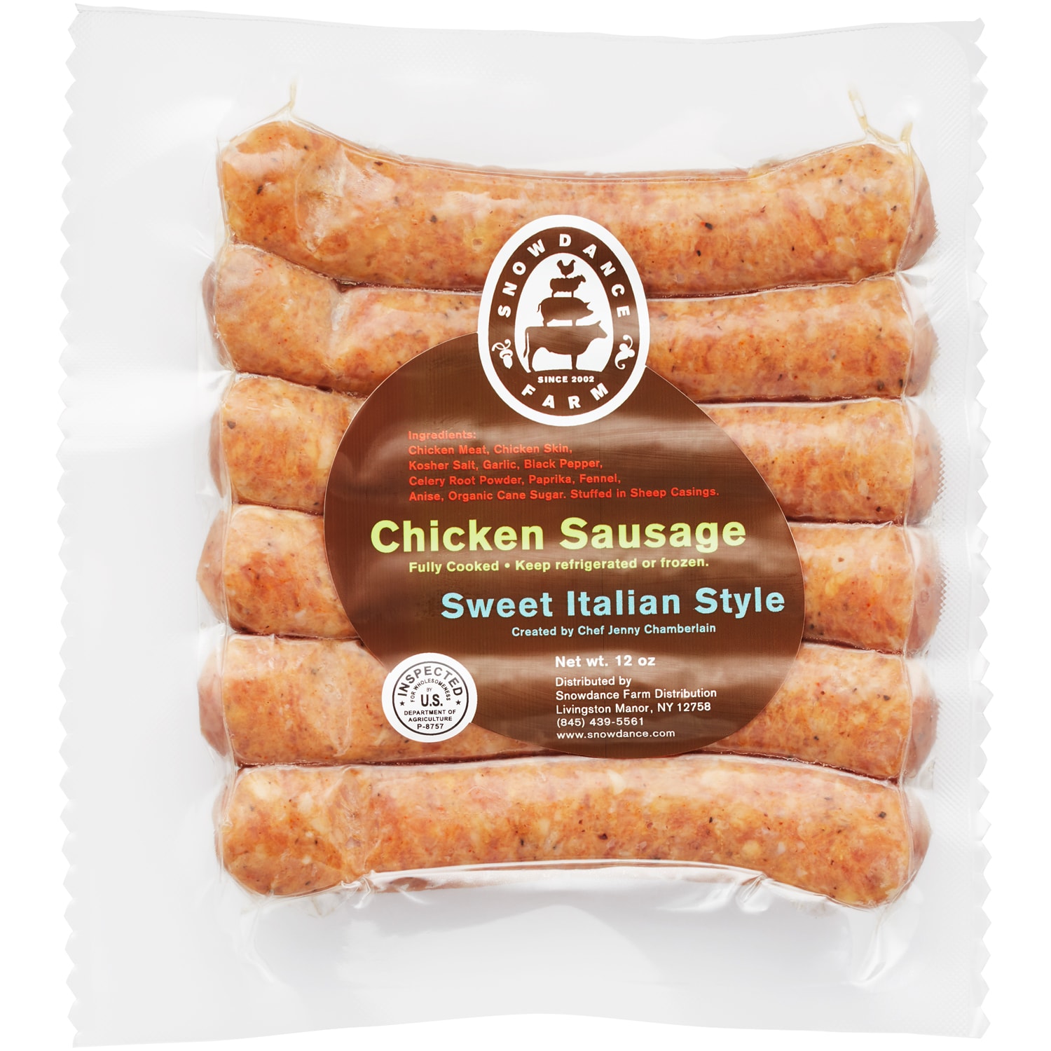 Snowdance Farm Local Heritage Sweet Italian Chicken Sausage, Raised w/o Antibiotics