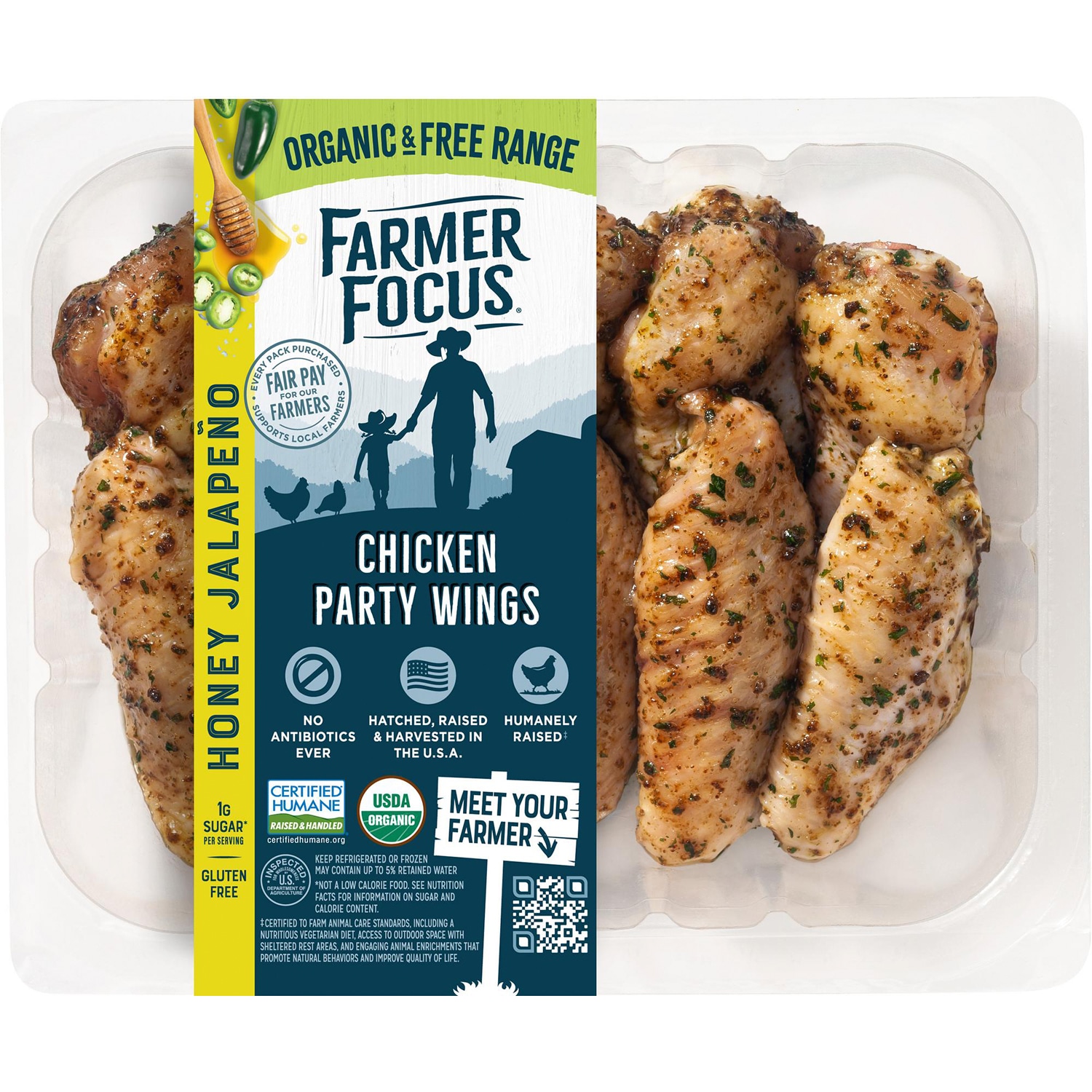 Farmer Focus Organic Honey Jalapeño Chicken Party Wings