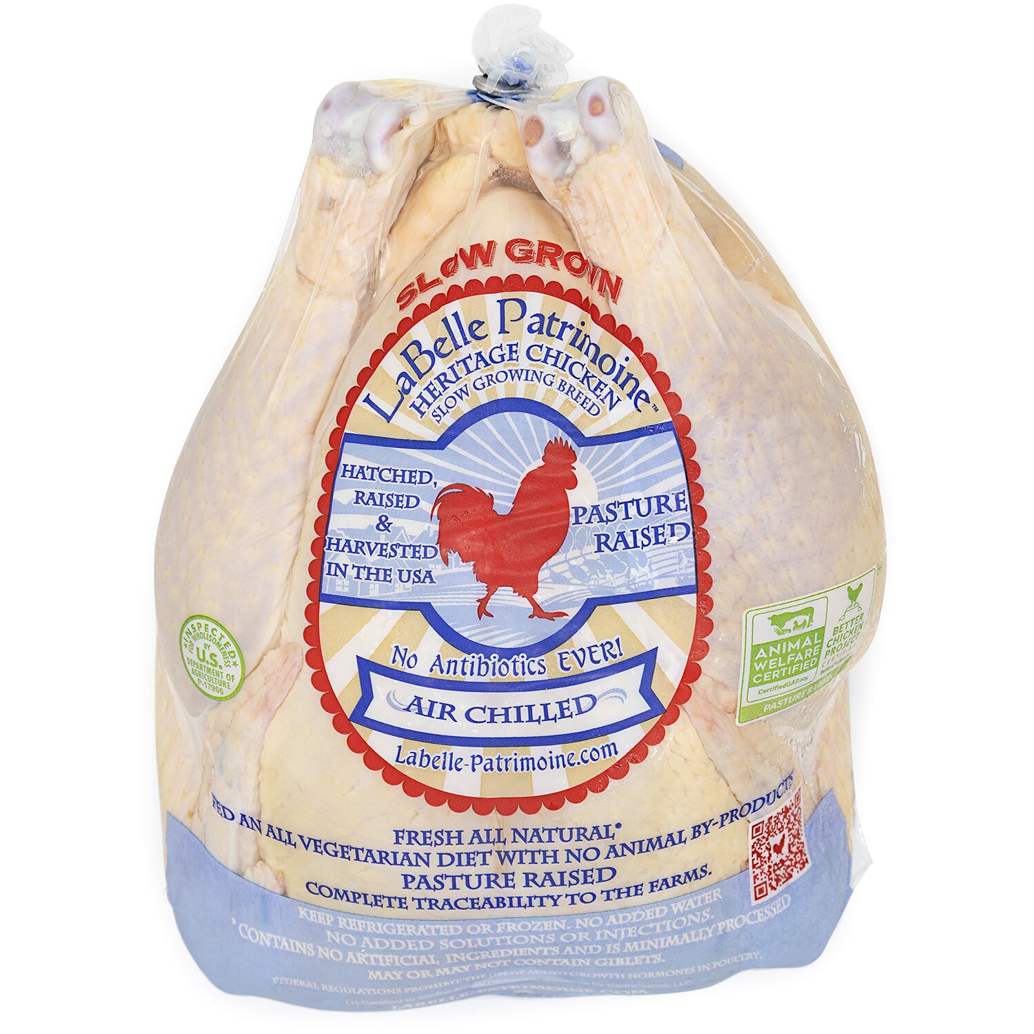 LaBelle Patrimoine Whole Chicken, Pasture-Raised, Heritage, Slow-Grown, Air-Chilled