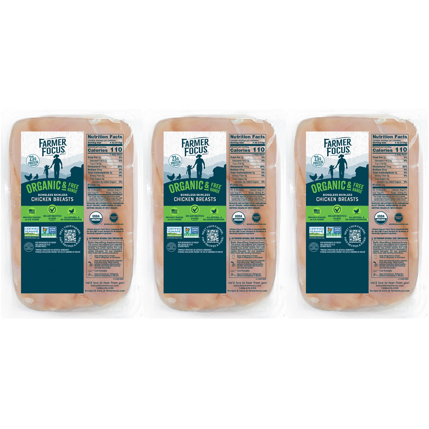 Farmer Focus Organic Boneless Skinless Chicken Breasts Value Pack