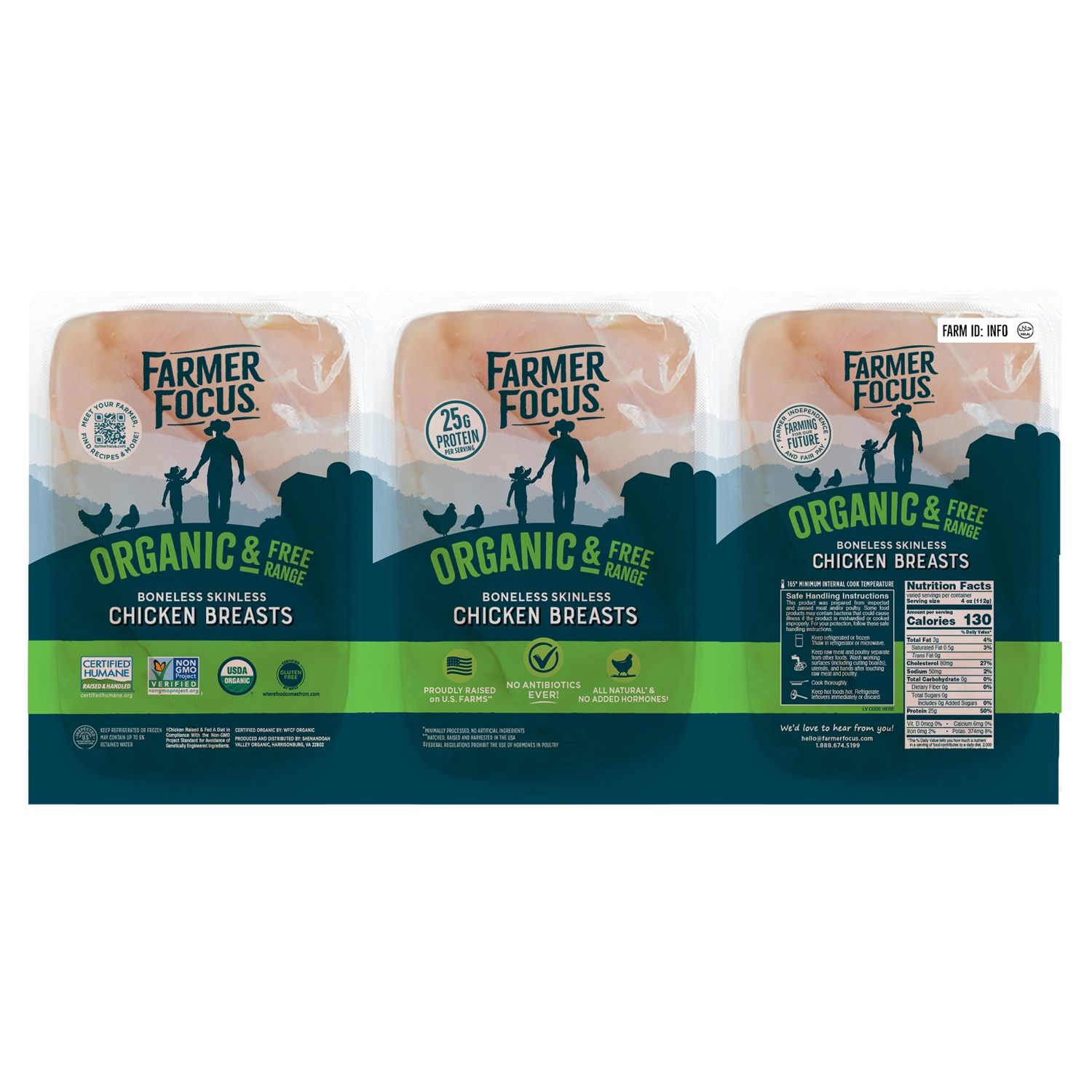 Farmer Focus Organic Boneless Skinless Chicken Breasts Value Pack