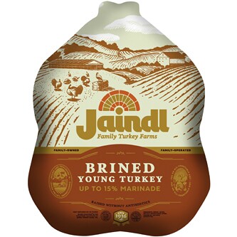 Jaindl Farms Local Whole Turkey, Raised Without Antibiotics, Brined (10-14LB)