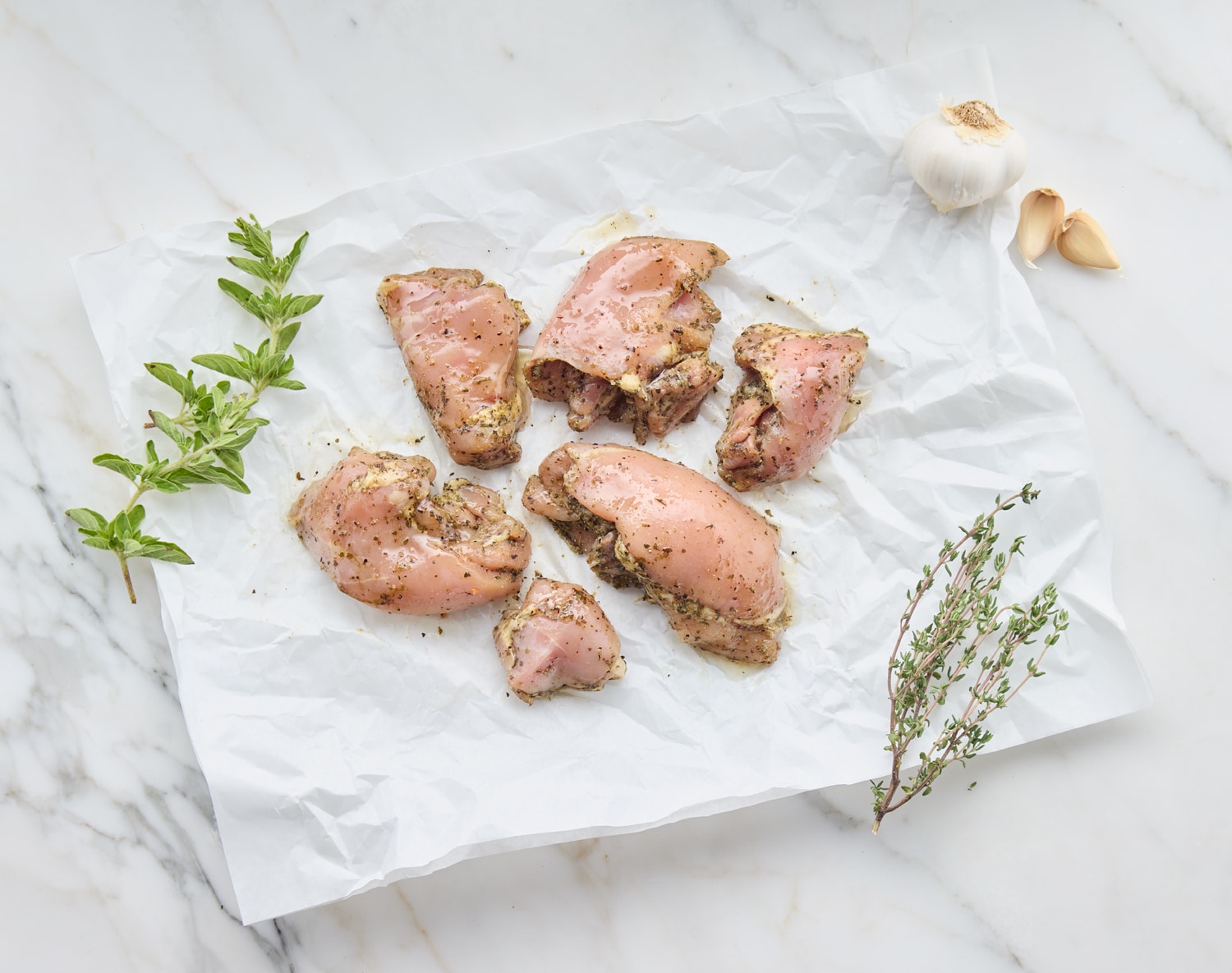 Just FreshDirect Herb and Garlic Chicken Thigh, image 1 of 2 slides