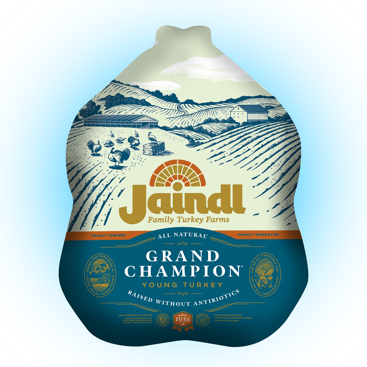 Jaindl Farms Local Whole Turkey, Raised w/o Antibiotics, Frozen 