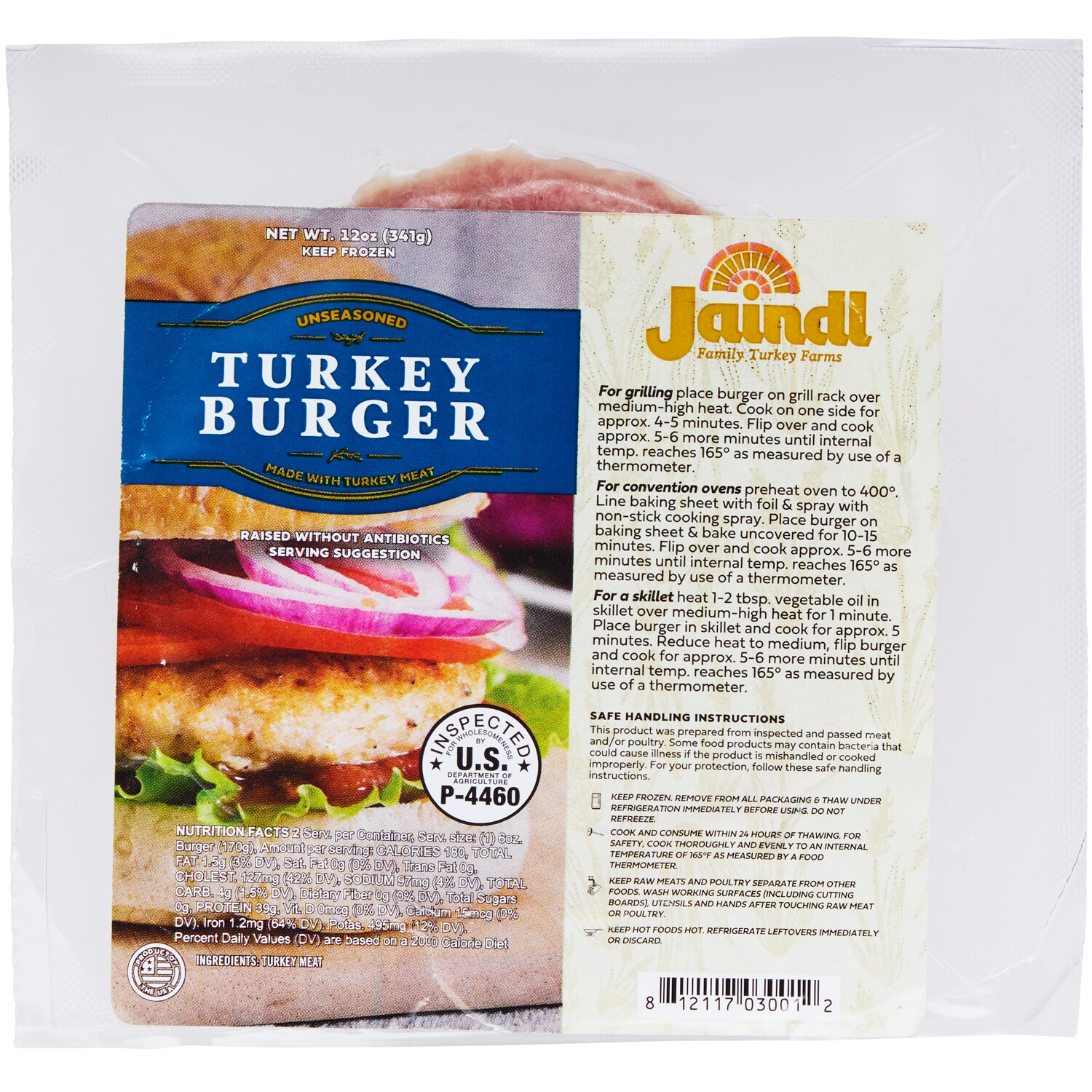Jaindl Farms Turkey Burgers, Frozen