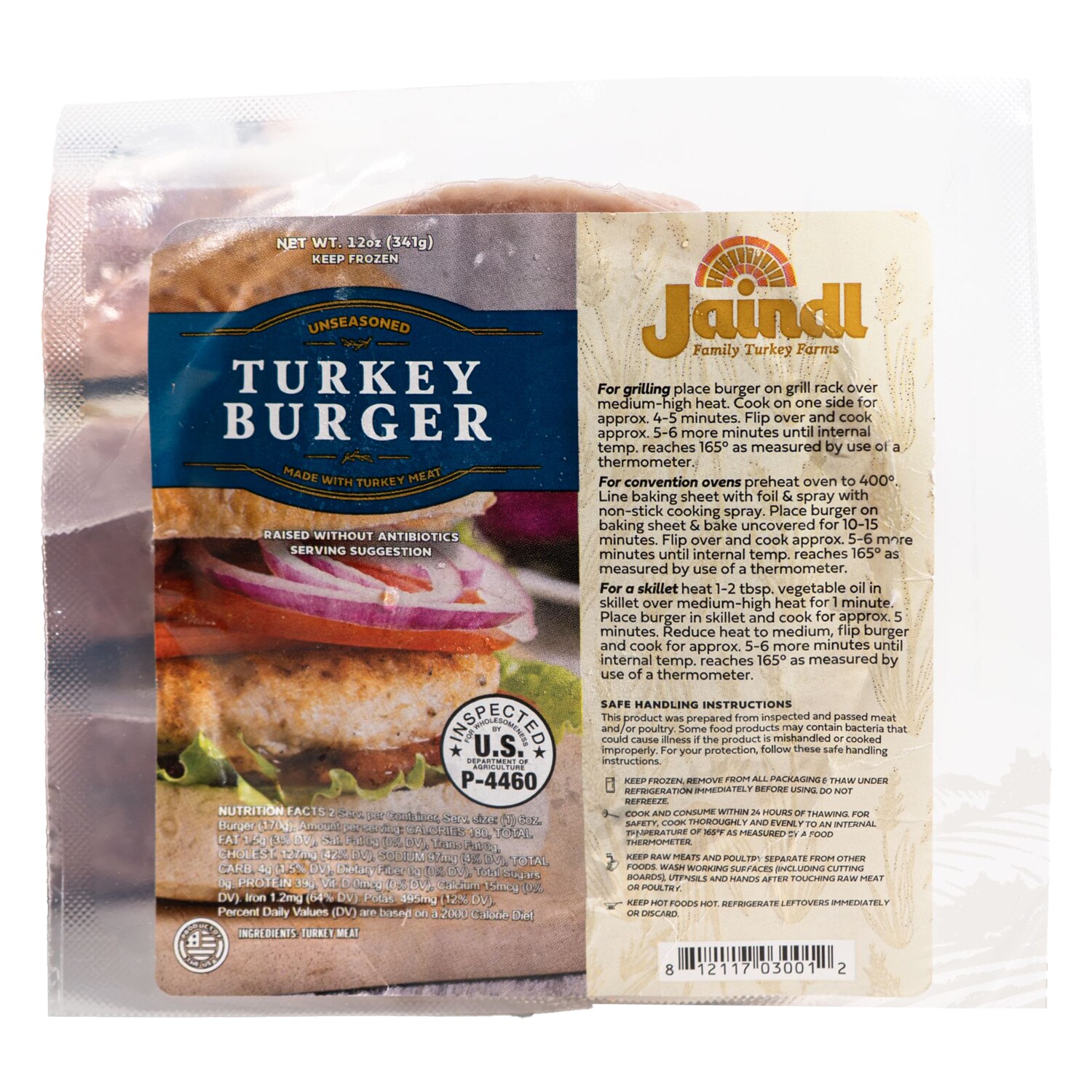 Jaindl Farms Turkey Burgers, Frozen