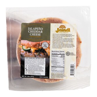 Jaindl Farms Turkey Burgers, Jalapeno Chedder, Frozen