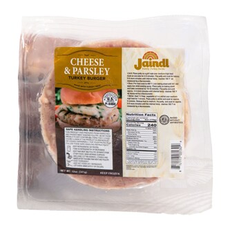 Jaindl Farms Turkey Burgers, Cheese and Parsley, Frozen