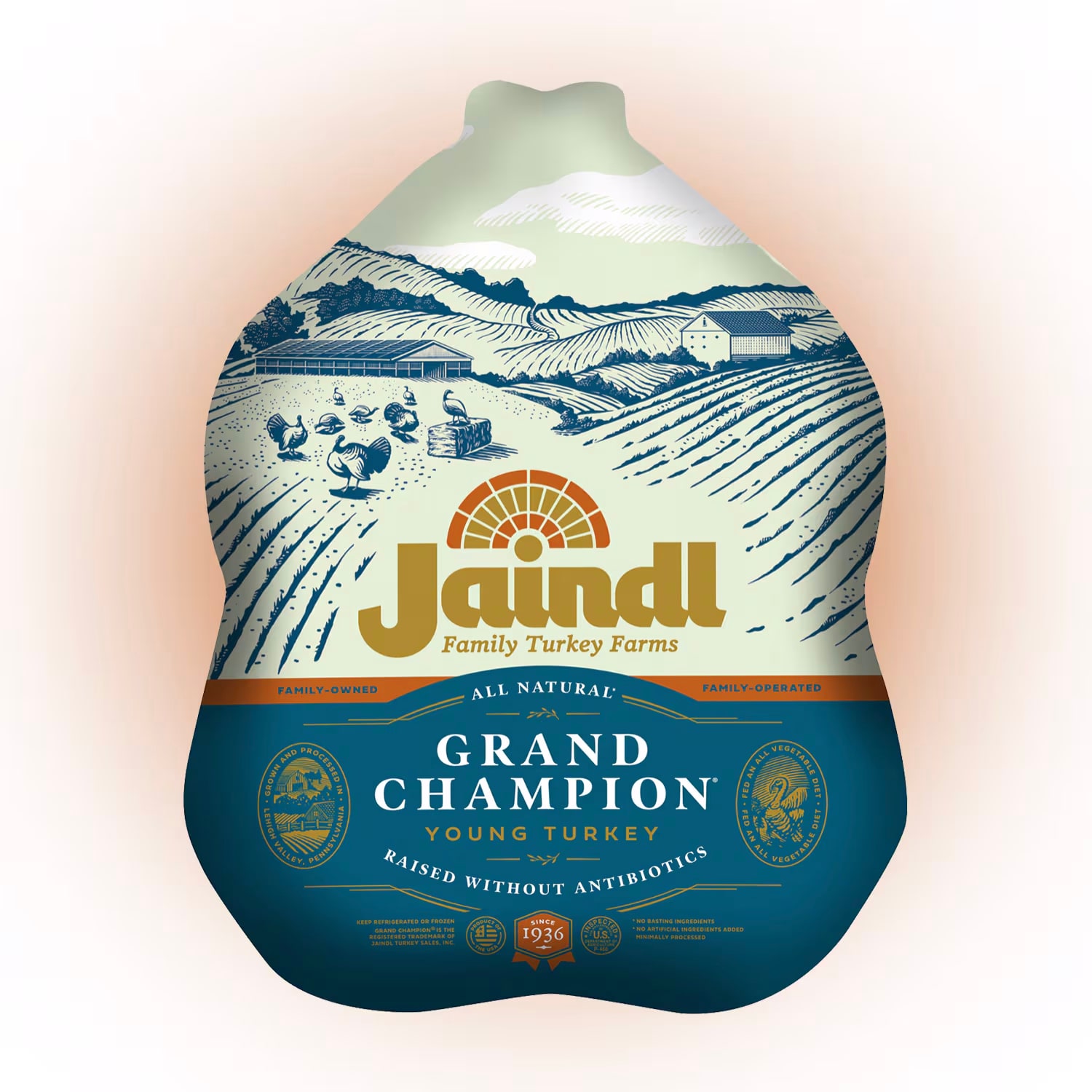 Jaindl Farms Local Whole Turkey, Raised w/o Antibiotics, Previously Frozen (20-24LB)