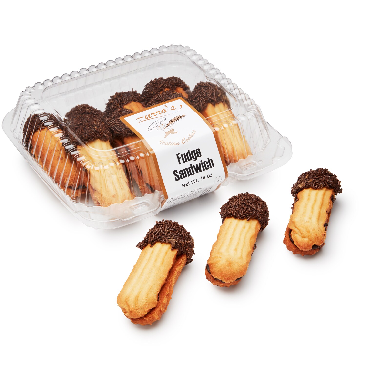 Zurro's Italian Sandwich Cookies, Fudge