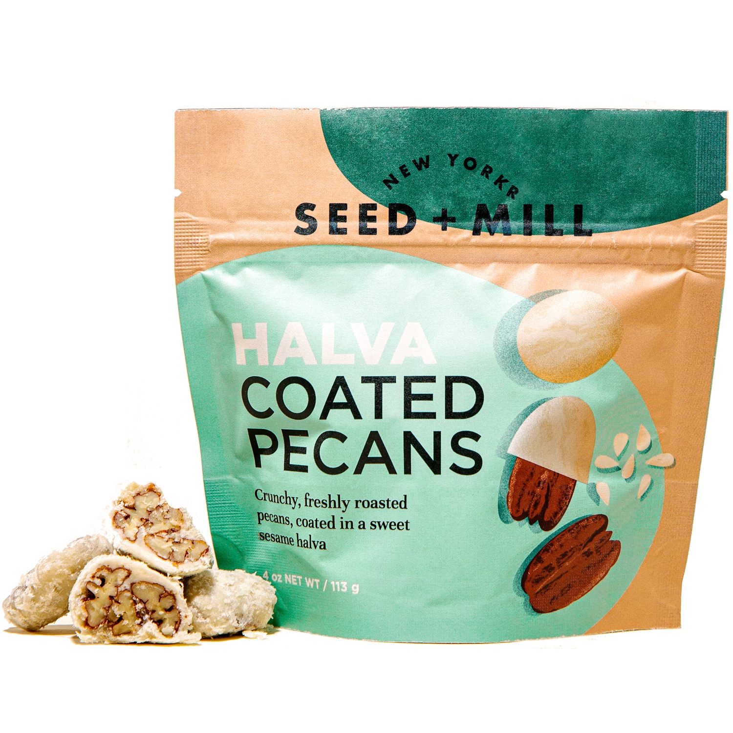 Seed + Mill Halva Coated Pecans