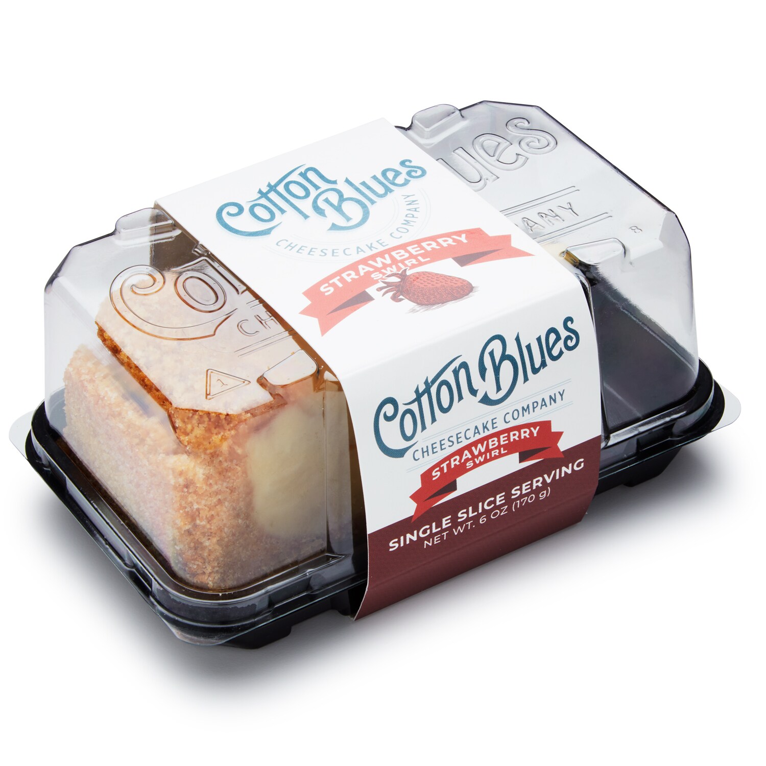 Cotton Blues Cheesecake Slice, Strawberry Swirl, Frozen