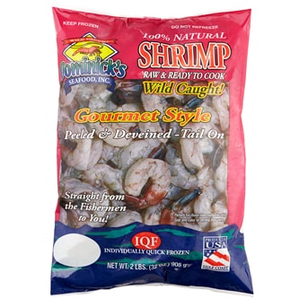 Wild Gulf Shrimp, Cleaned, Tail On, 16-20/lb, Frozen